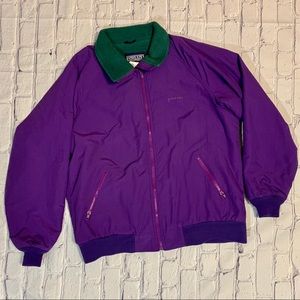 Vintage Ski Jacket Two Tone Purple Green Lands End